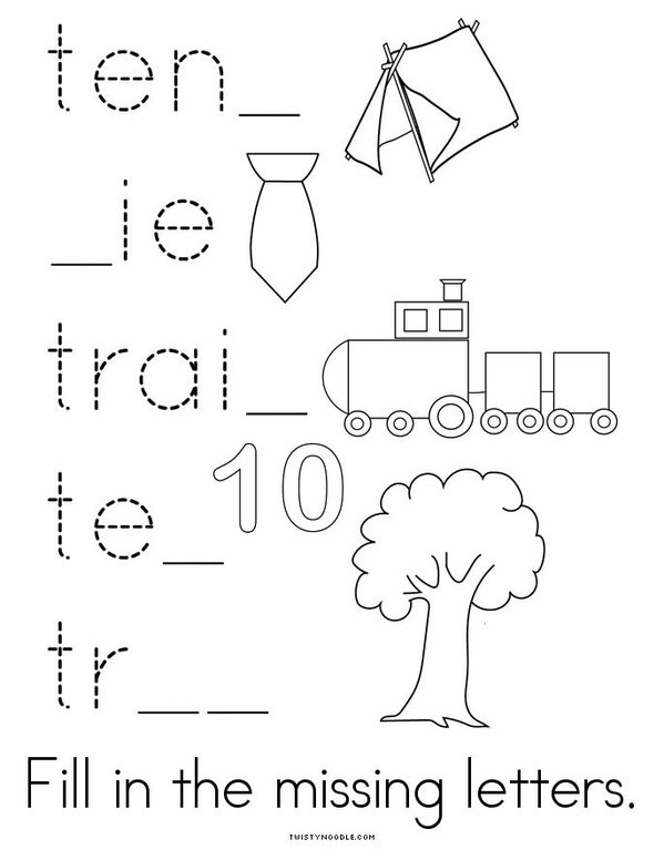 Letter T Words Mini Book - Sheet 4