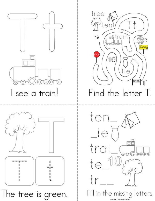 Letter T Words Mini Book