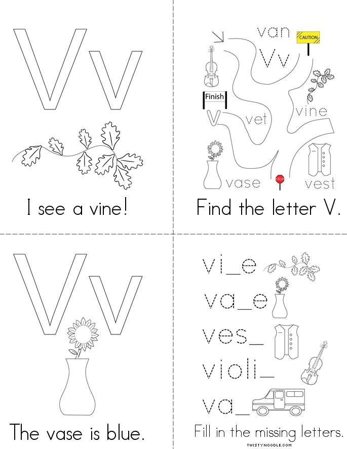 Letter V Words Book Twisty Noodle