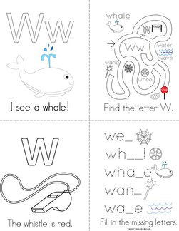 Letter W Words Book