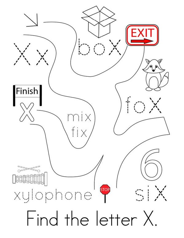 Letter X Words Mini Book - Sheet 2