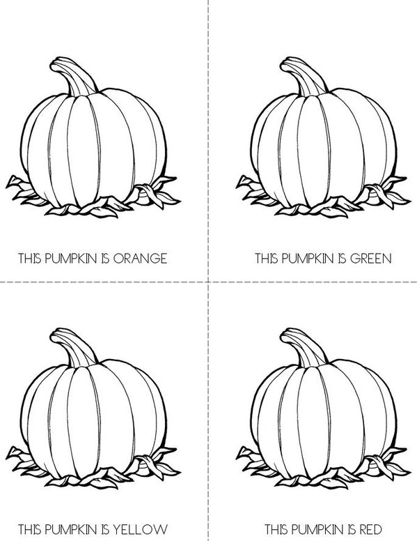 Pumpkin Colors Mini Book - Sheet 1