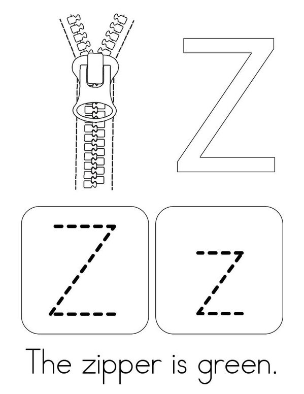 Letter Z Words Mini Book - Sheet 3