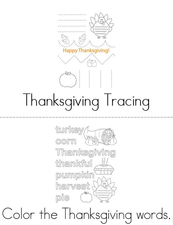 Thanksgiving Activity Mini Book - Sheet 1
