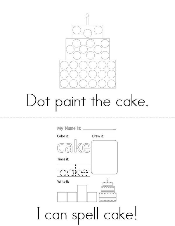 Cake Mini Book - Sheet 1