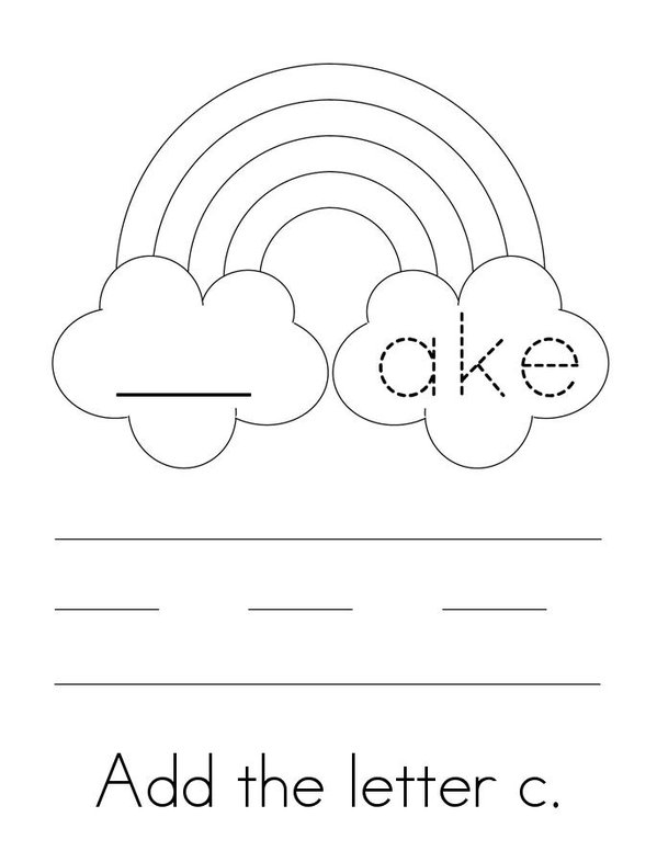 Add a letter- Make an AKE word Mini Book - Sheet 1