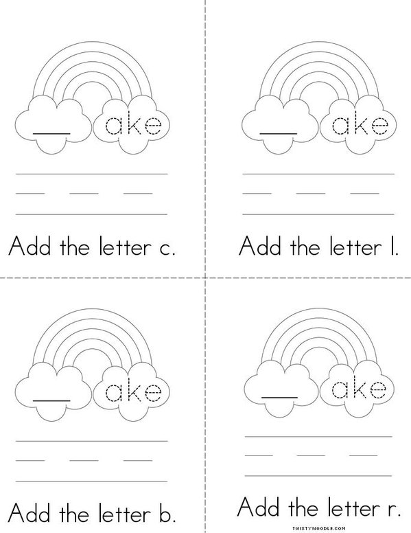 Add a letter- Make an AKE word Mini Book