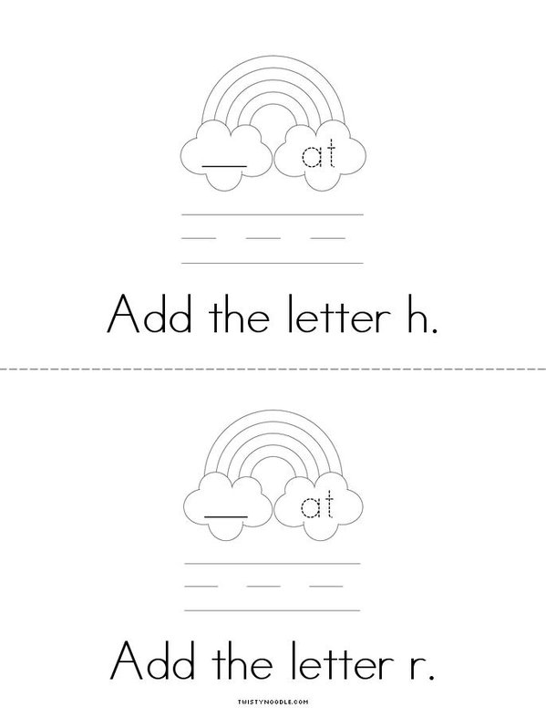 Add a letter- Make an AT word Mini Book - Sheet 2