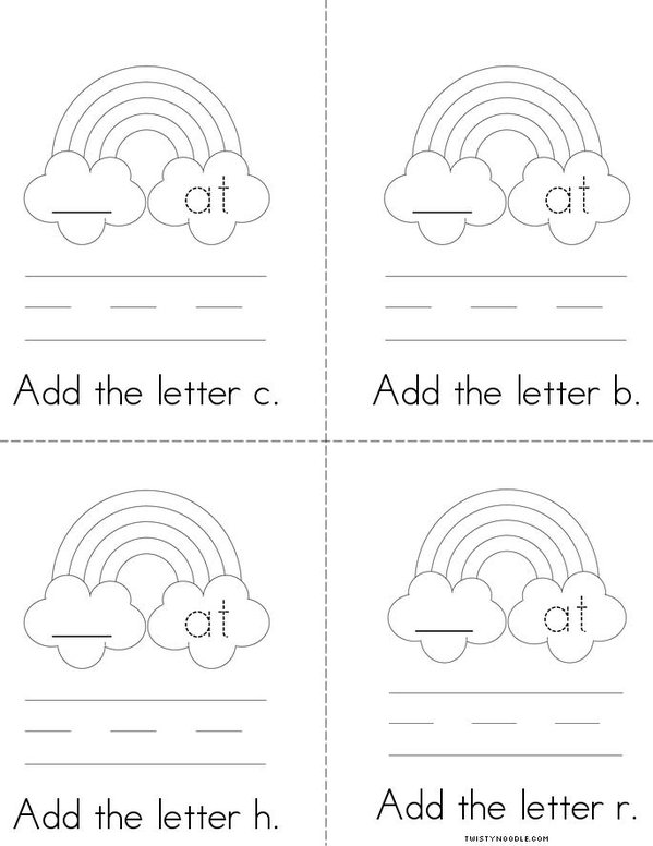 Add a letter- Make an AT word Mini Book
