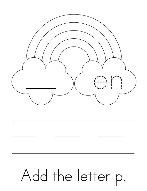 Add a letter- Make an EN word Mini Book - Sheet 2