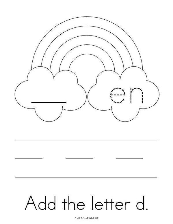 Add a letter- Make an EN word Mini Book - Sheet 4