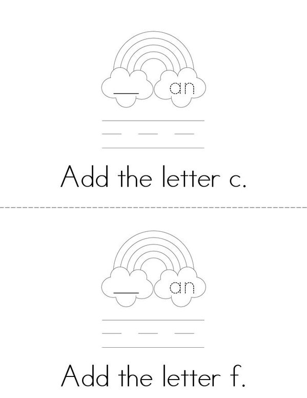 Add a letter- Make an AN word Mini Book - Sheet 1