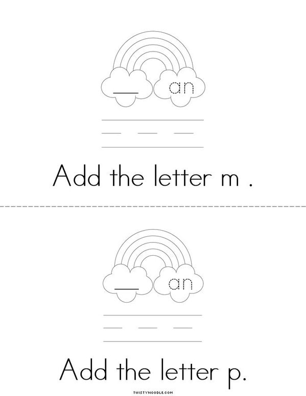 Add a letter- Make an AN word Mini Book - Sheet 2