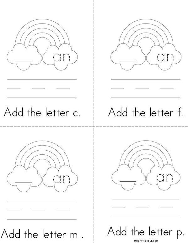 Add a letter- Make an AN word Mini Book