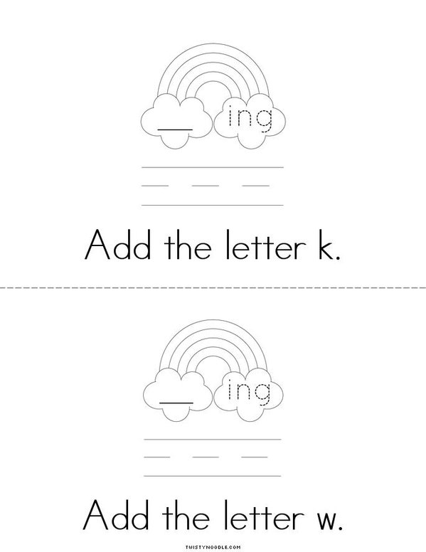 Add a letter- Make an ING word Mini Book - Sheet 2