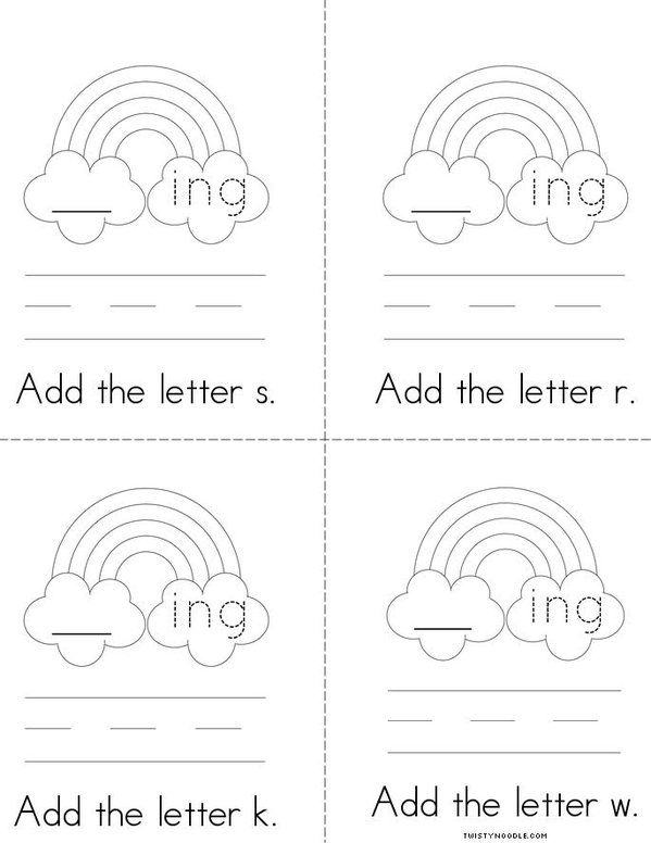 Add a letter- Make an ING word Mini Book