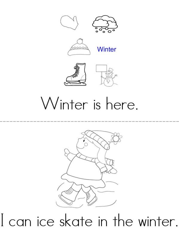 Winter is here! Mini Book - Sheet 1