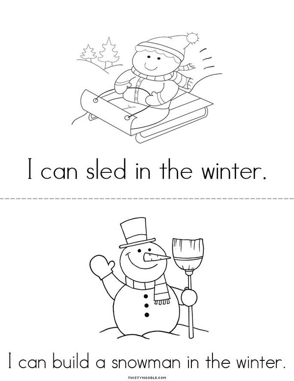 Winter is here! Mini Book - Sheet 2