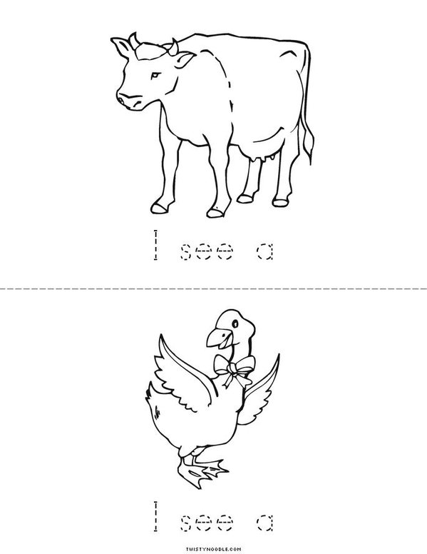 Animals in the farm. Mini Book - Sheet 2