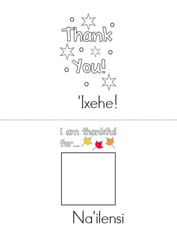 thankful Mini Book - Sheet 1