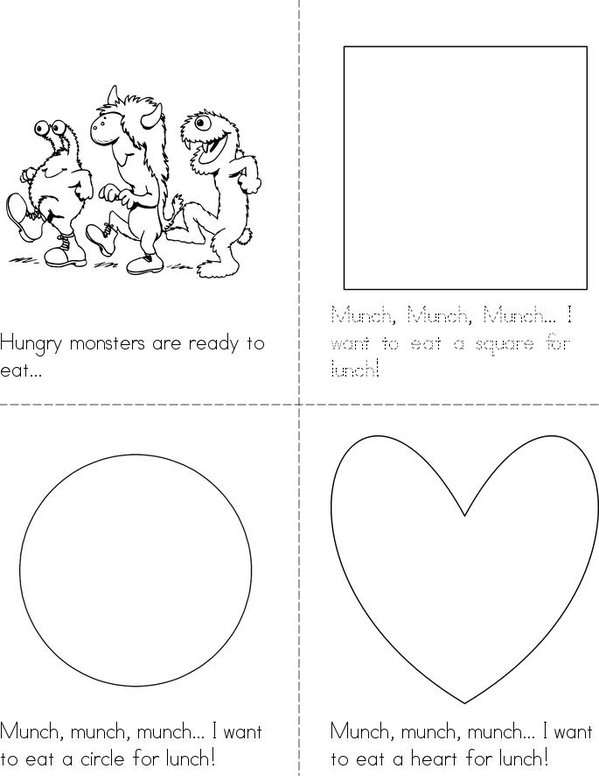 Shape Monsters Mini Book - Sheet 1