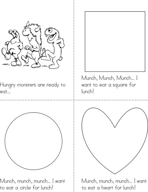 Shape Monsters Mini Book - Sheet 1