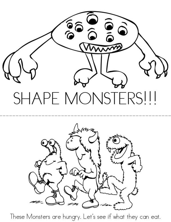 Shape Monsters Mini Book - Sheet 1