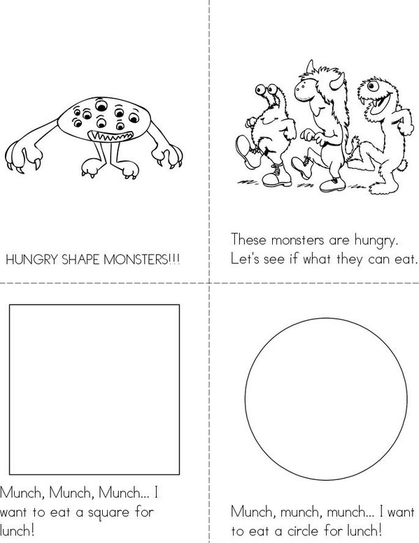 Shape Monsters Mini Book - Sheet 1