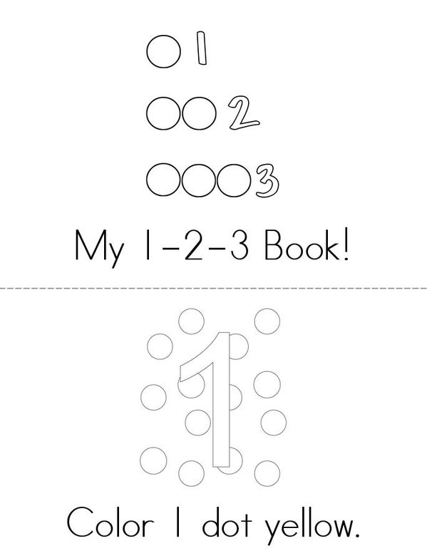 My 1-2-3 Book! Mini Book - Sheet 1