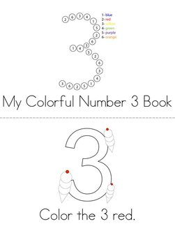 Colorful Number 3 Book