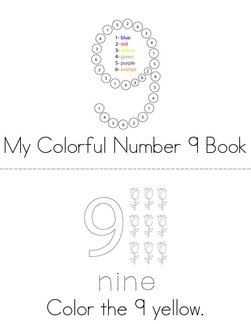Colorful Number 9 Book