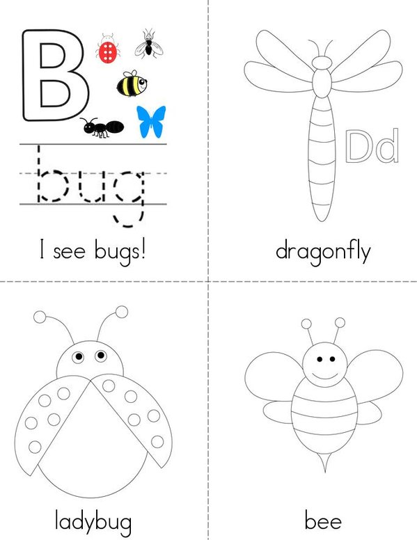 I see bugs! Mini Book - Sheet 1