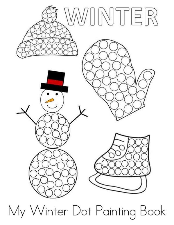 Winter Dot Painting Mini Book - Sheet 1