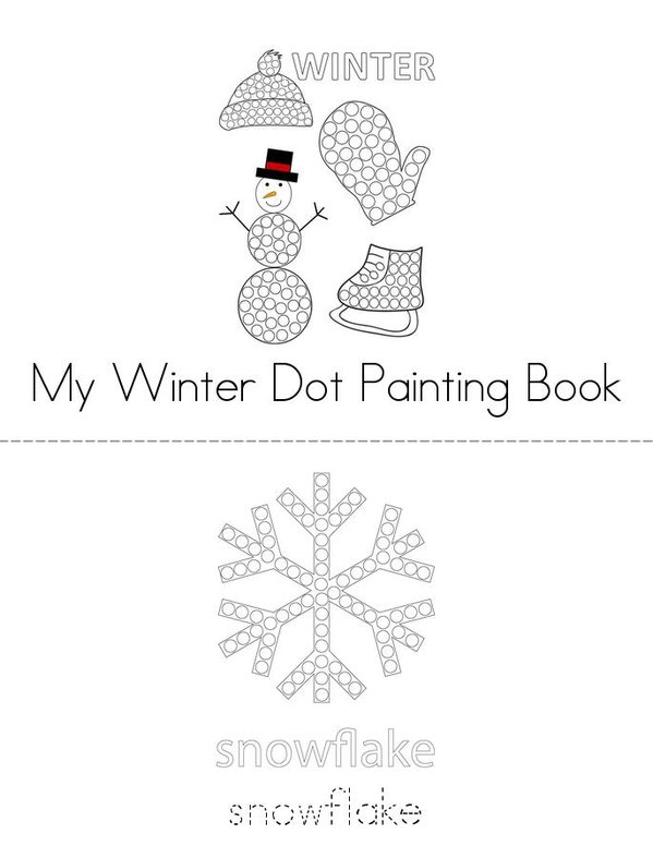 Winter Dot Painting Mini Book - Sheet 1