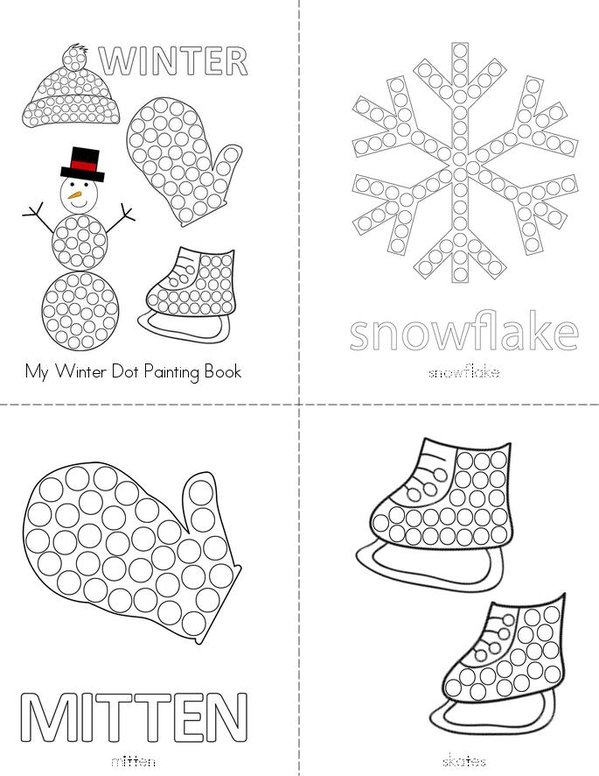 Winter Dot Painting Mini Book - Sheet 1