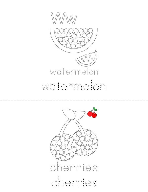 Fruit Dot Painting Mini Book - Sheet 1
