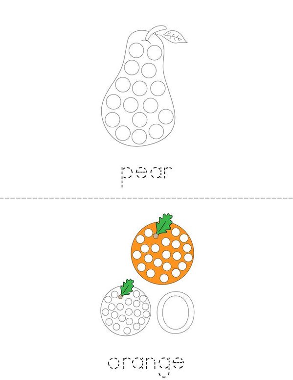 Fruit Dot Painting Mini Book - Sheet 2