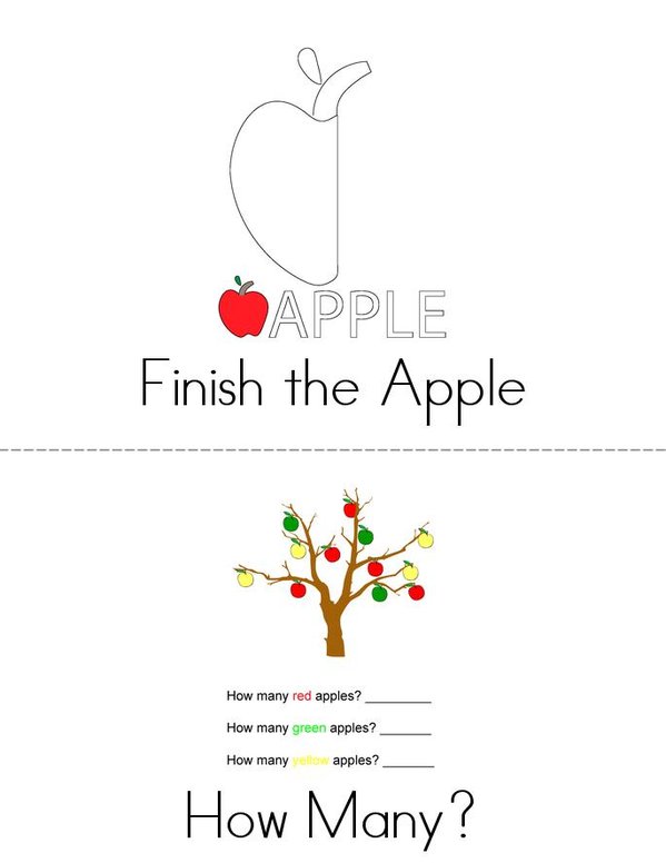Apple Activity Mini Book - Sheet 2