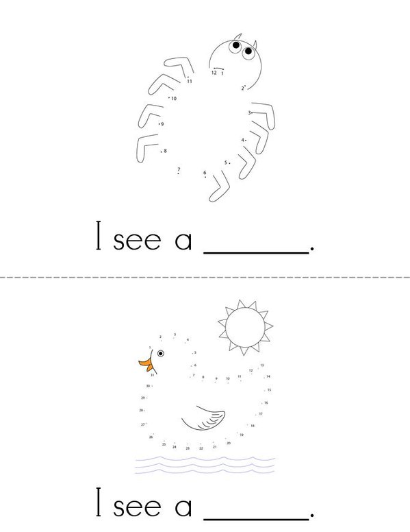 Animal Dot to Dot Mini Book - Sheet 1