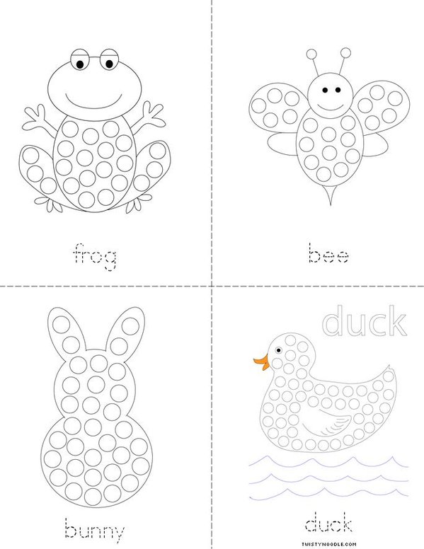 Animal Dot Painting Mini Book - Sheet 2