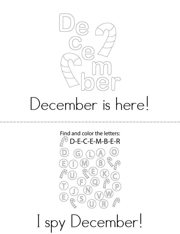 My December Activity Book Mini Book - Sheet 1