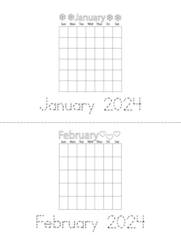 2024 Calendar Mini Book - Sheet 1