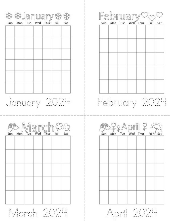2024 Calendar Mini Book - Sheet 1