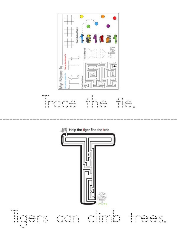 Letter Tt consonant Mini Book - Sheet 3