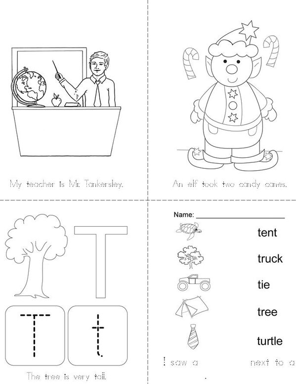 Letter Tt consonant Mini Book - Sheet 1