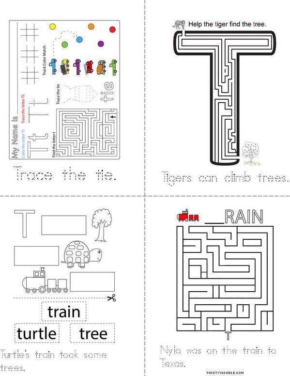 Letter Tt consonant Mini Book - Sheet 2