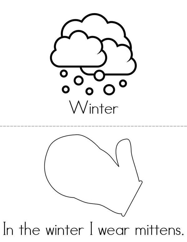Winter Clothes Mini Book - Sheet 1
