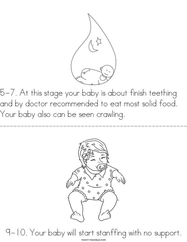 Baby devolpment stages Mini Book - Sheet 2