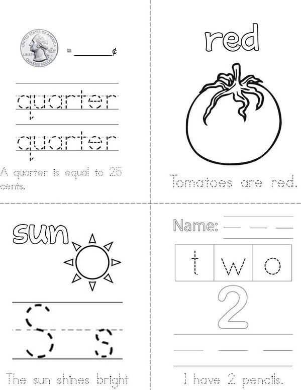 Learning and writing my ABC Mini Book - Sheet 5