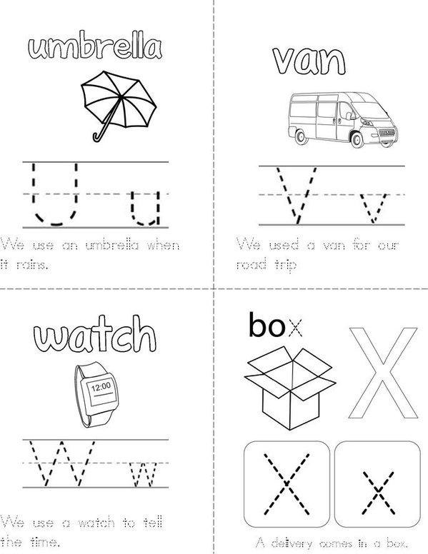 Learning and writing my ABC Mini Book - Sheet 6